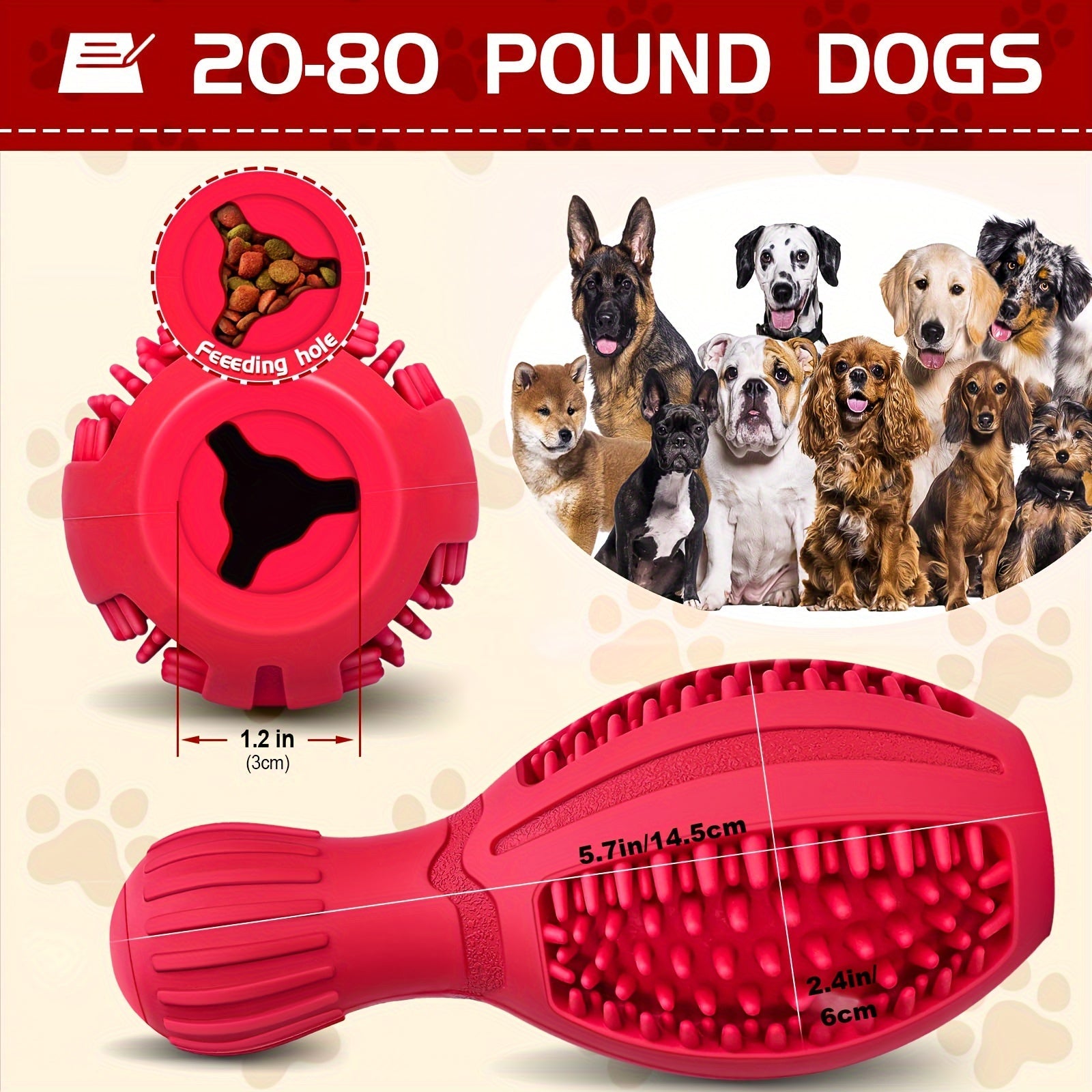 Interactive Bowling Ball Dog Chew Toy