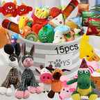 15pcs Cuddle Paws Cartoon Plush Dog Toy Set