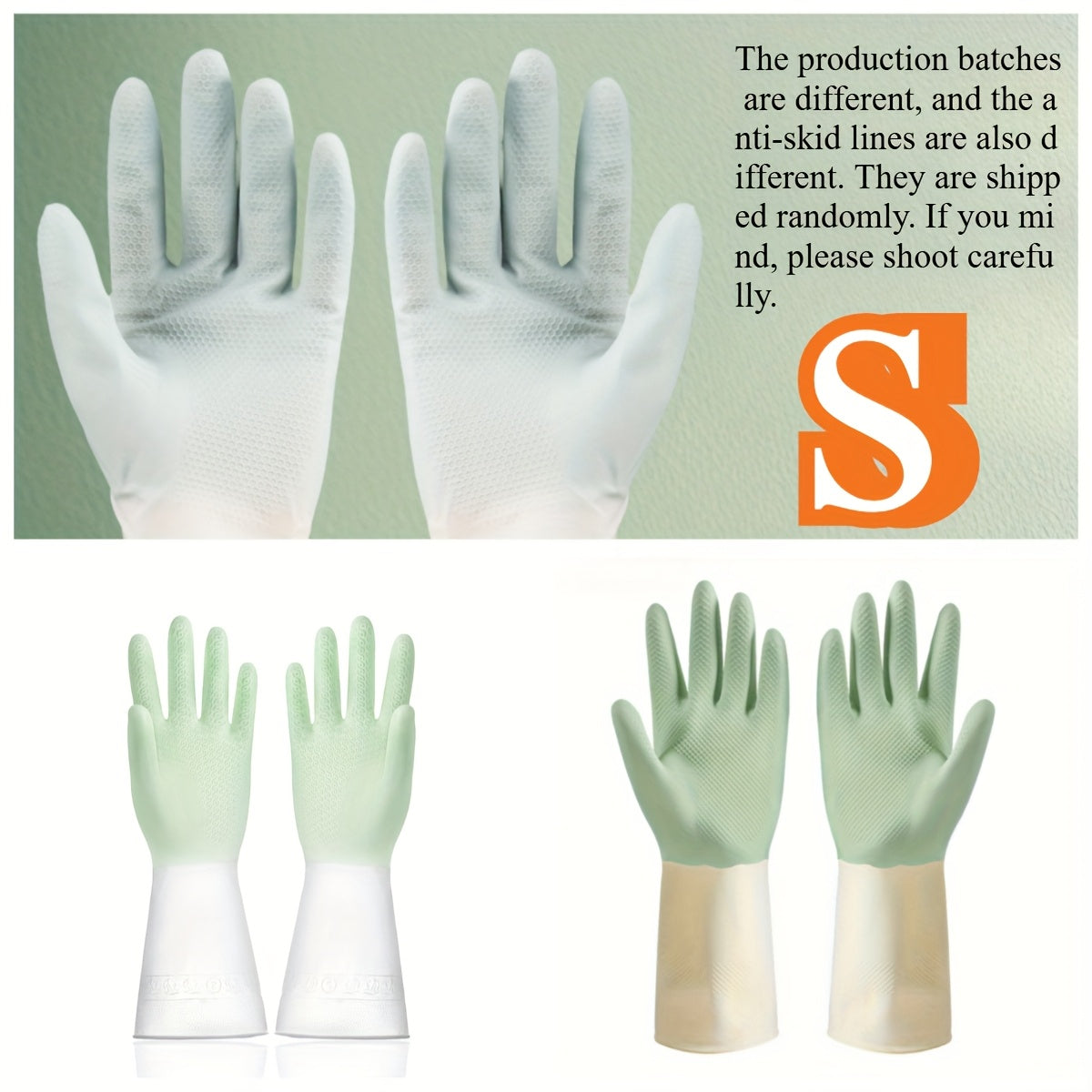 3 Pairs Waterproof Latex Kitchen Gloves