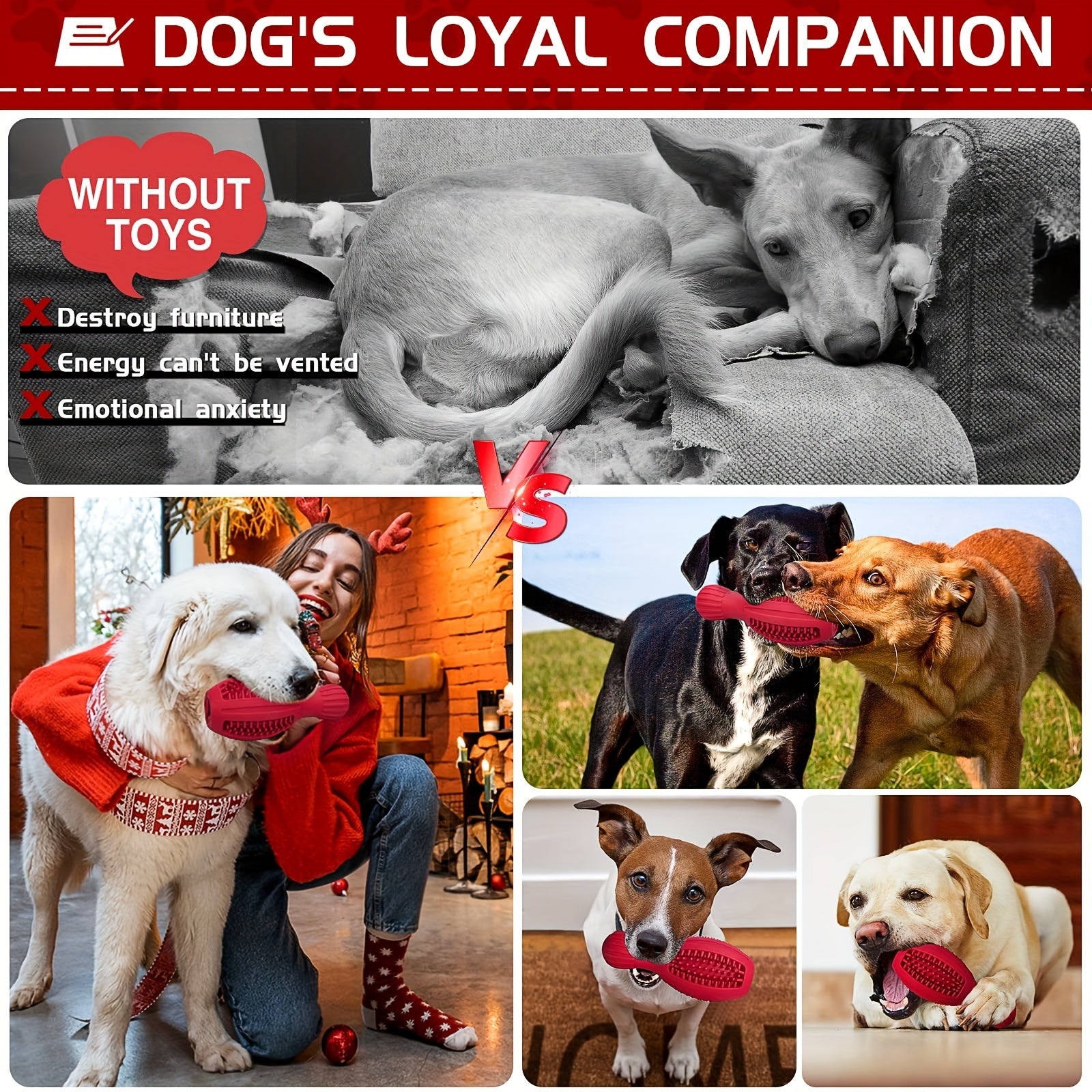 Interactive Bowling Ball Dog Chew Toy